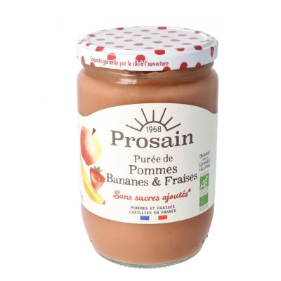 Puree Pommes Bananes Fraises 620g